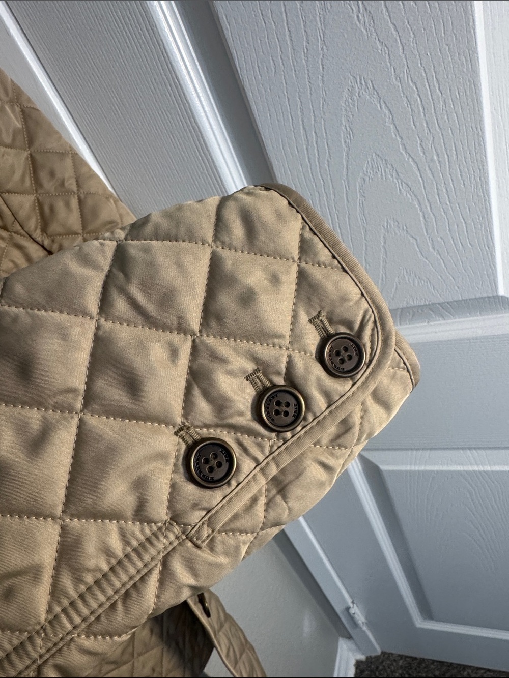 Burberry Quilted Beige Utility Jacket with Signature Check Lining- Size M - Picture 10 of 16
